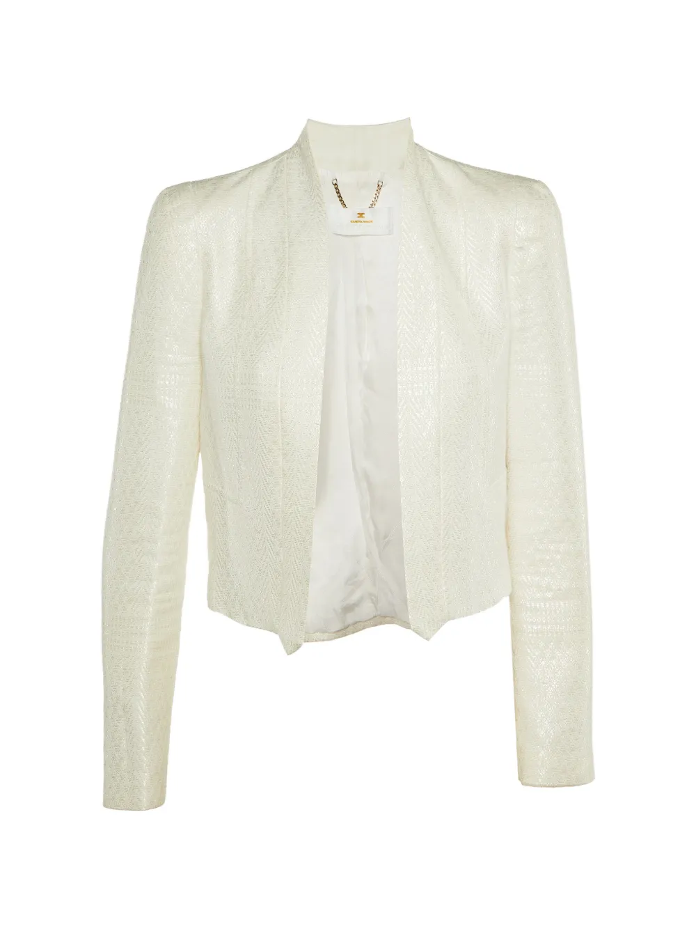 Elisabetta Franchi textured long-sleeved blazer - Bianco