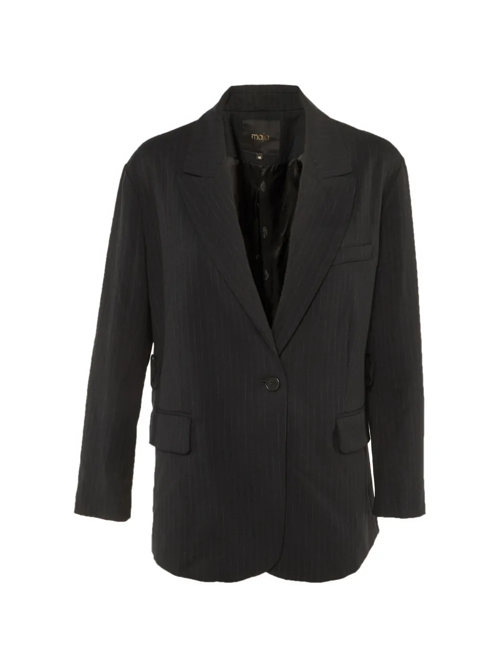 Maje striped single-breasted blazer - Nero