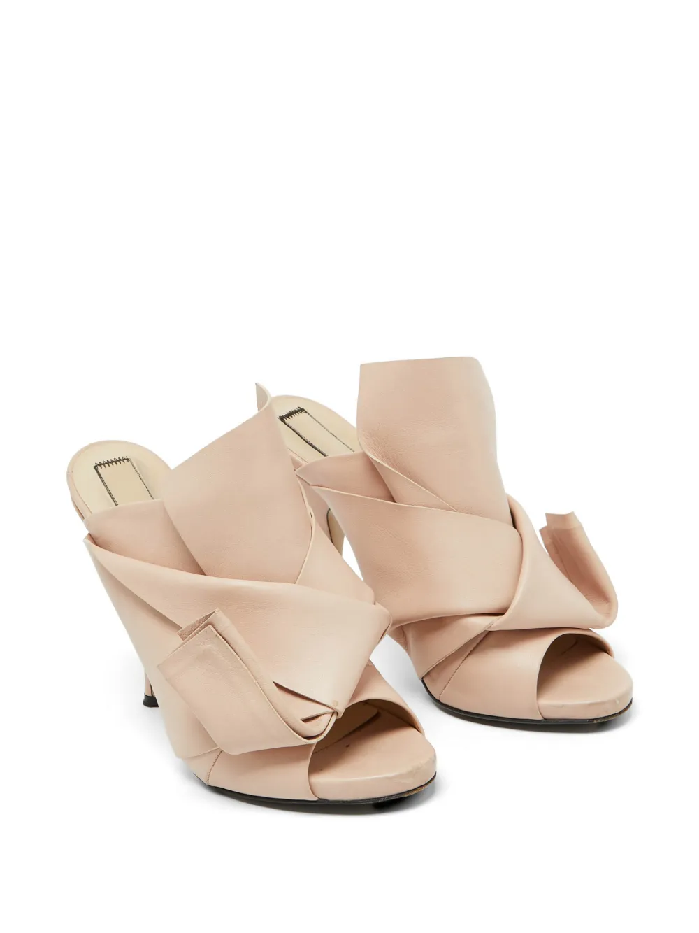 Nº21 Ronny leather mules - Nude