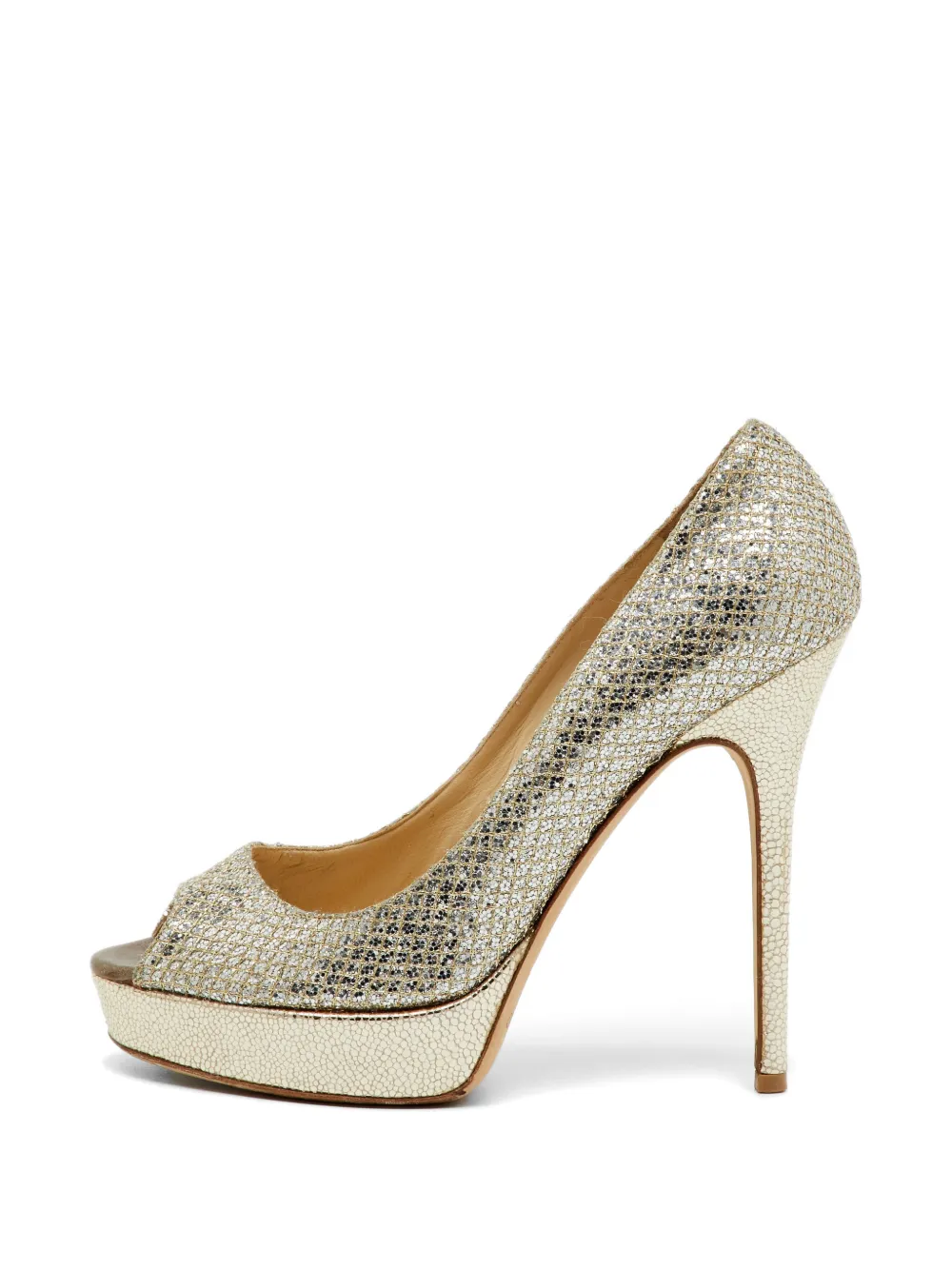 Jimmy Choo Pre-Owned Dahlia peep-toe pumps - Gold
