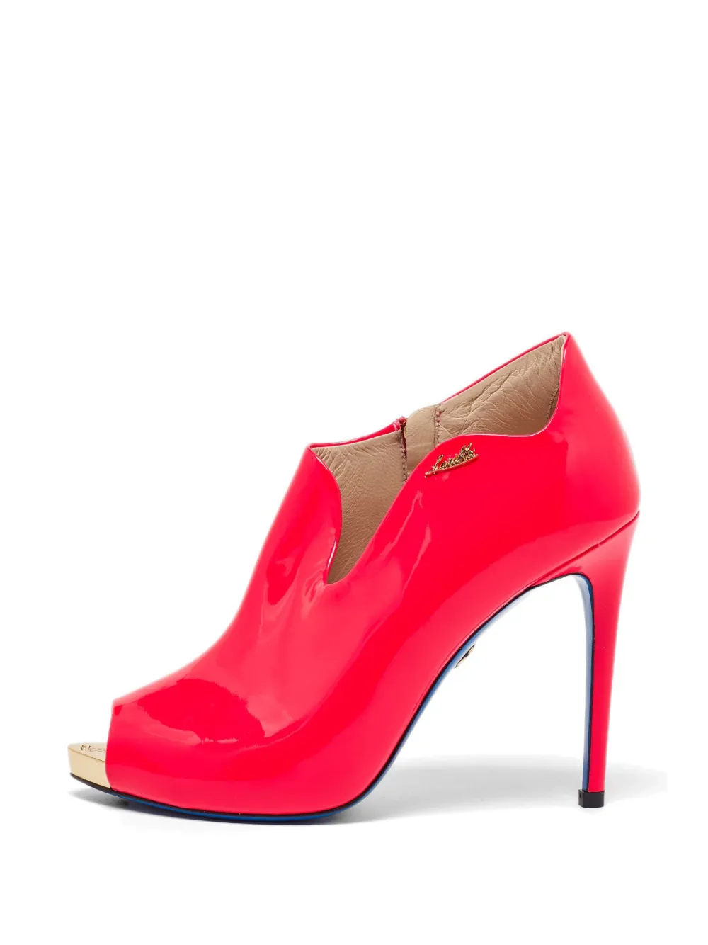 Loriblu patent-leather peep-toe ankle boots - Rosa