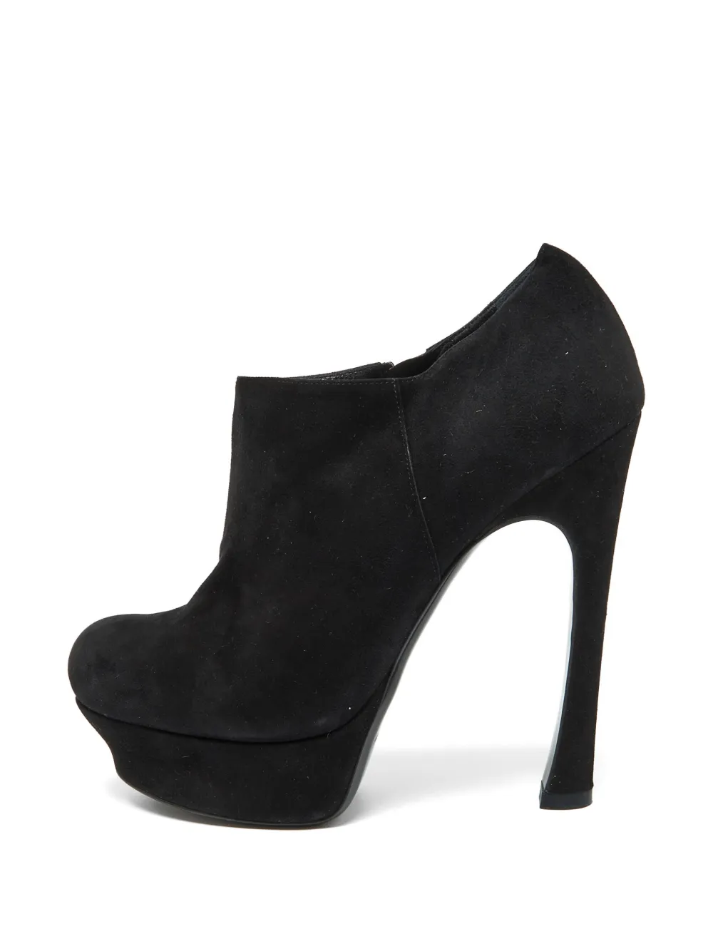 Saint Laurent Pre-Owned zip-fastening platform ankle boots - Nero