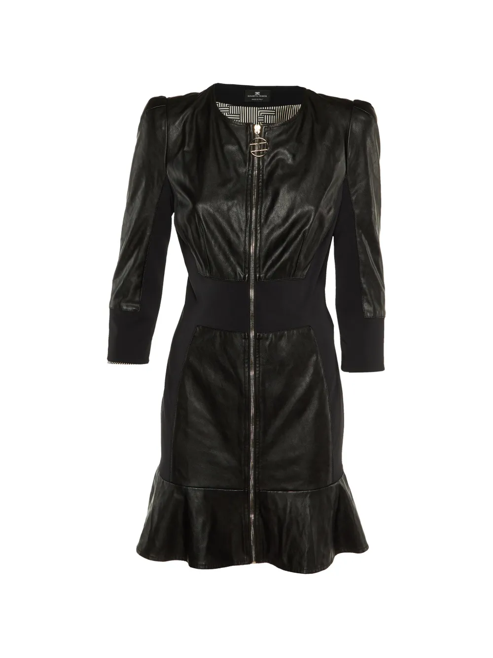 Elisabetta Franchi ruffled midi dress - Nero