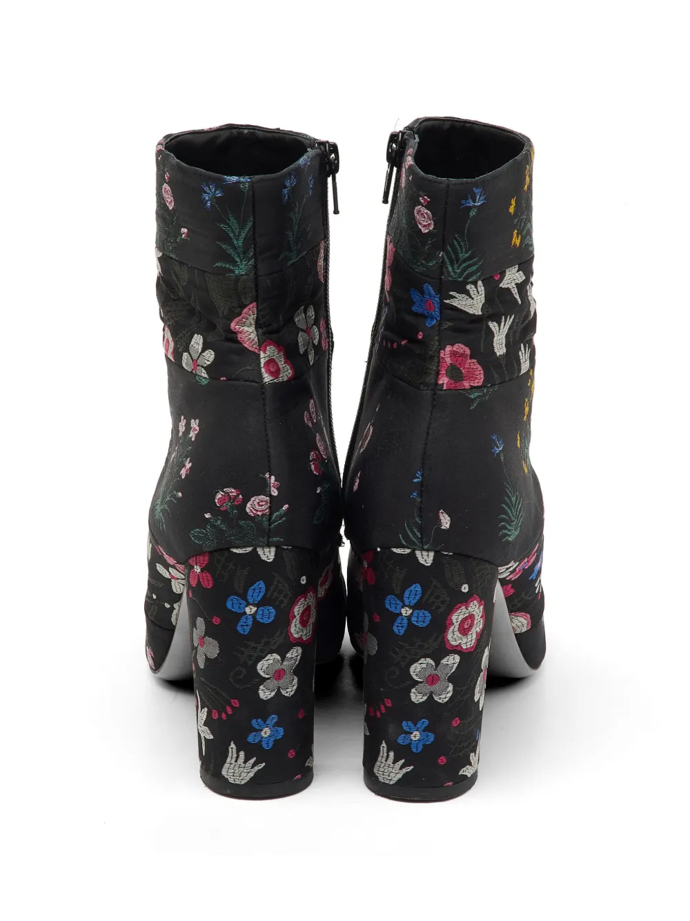Valentino Garavani Pre-Owned floral-print ankle boots - Schwarz