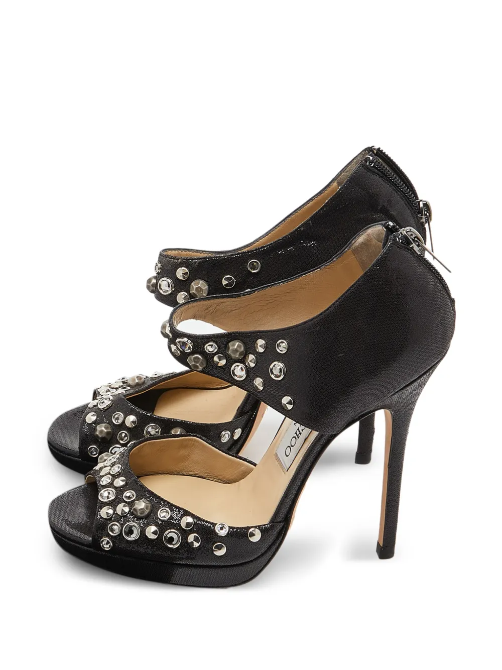 Jimmy Choo Pre-Owned Bonnie crystal-embellished sandals - Schwarz