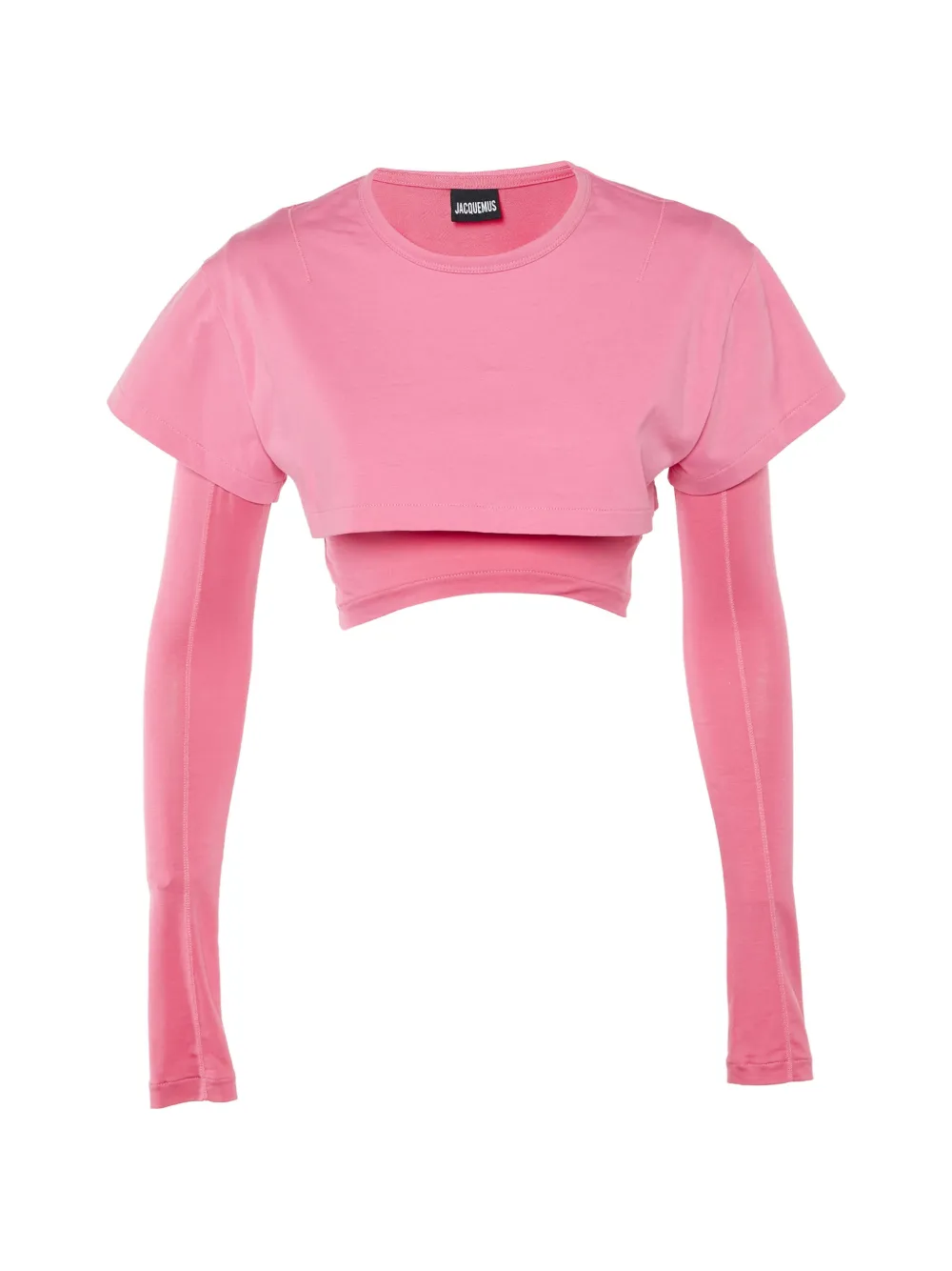 Jacquemus Pre-Owned Le Double layered cropped T-shirt - Rosa