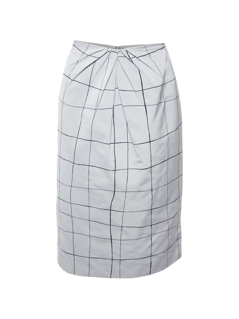 Valentino Garavani Pre-Owned pleated checked midi skirt - Grigio