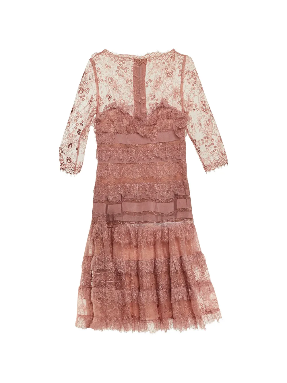 Elie Saab ruffled lace midi dress - Rosa