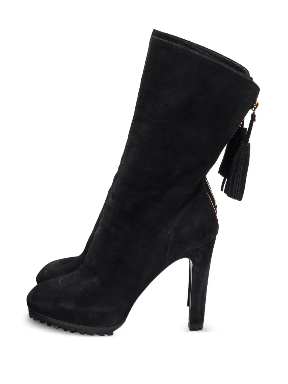 Saint Laurent Pre-Owned tassel platform boots - Black