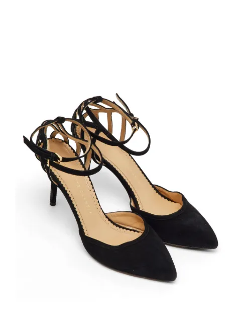 Charlotte Olympia pointed toe ankle strap pumps