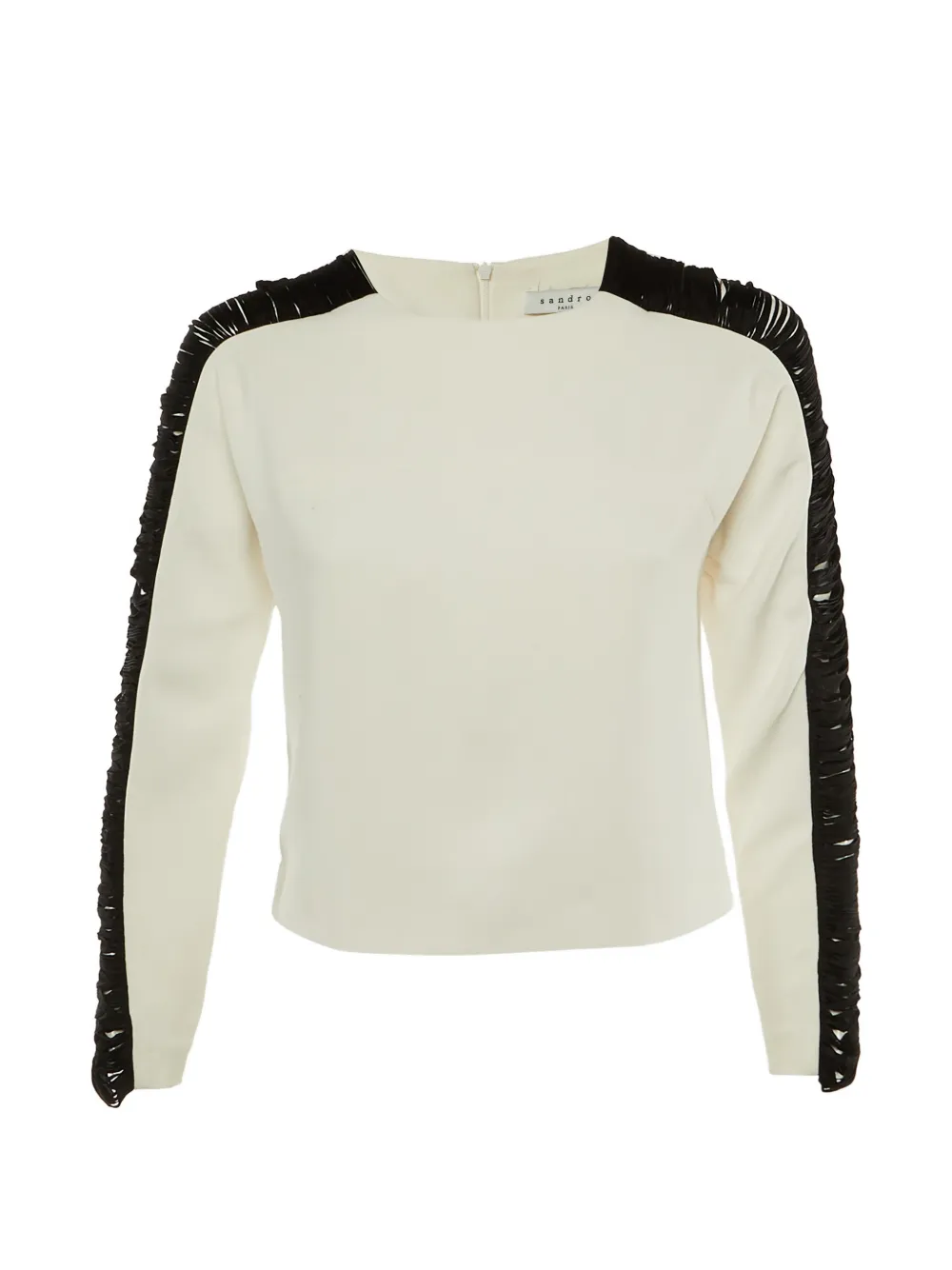 SANDRO Blusa con maniche a contrasto - Bianco
