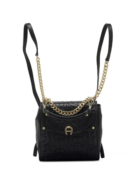 Aigner Vintage Diadora logo-embroidered leather backpack