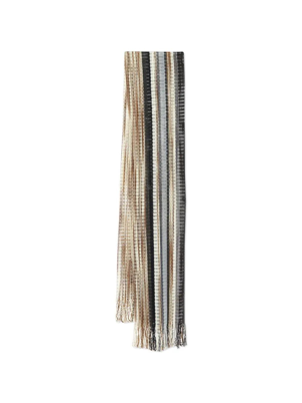 Missoni Pre-Owned striped fringed scarf - Marrone