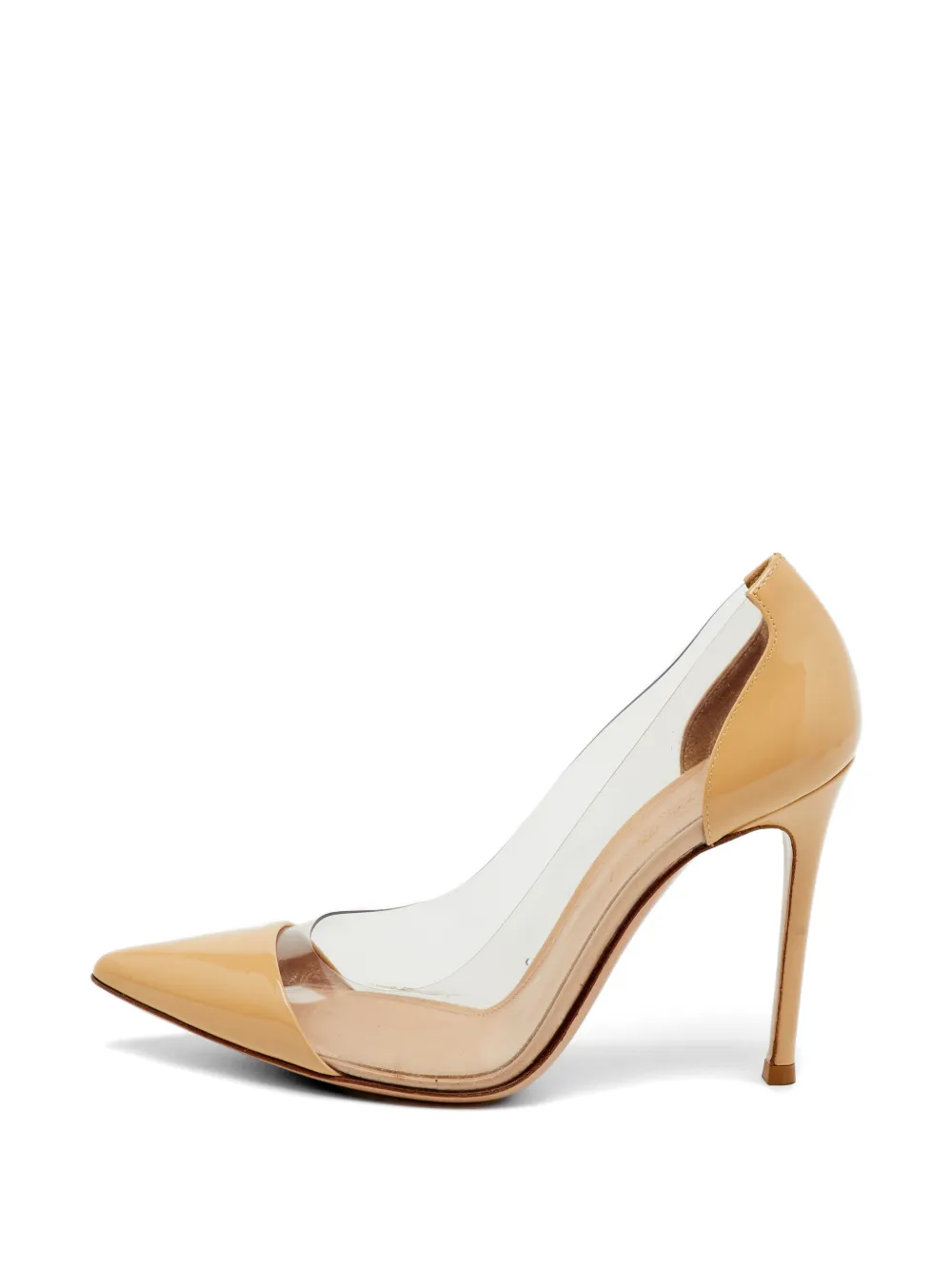 Gianvito Rossi Plexi pointed-toe pumps - Nude