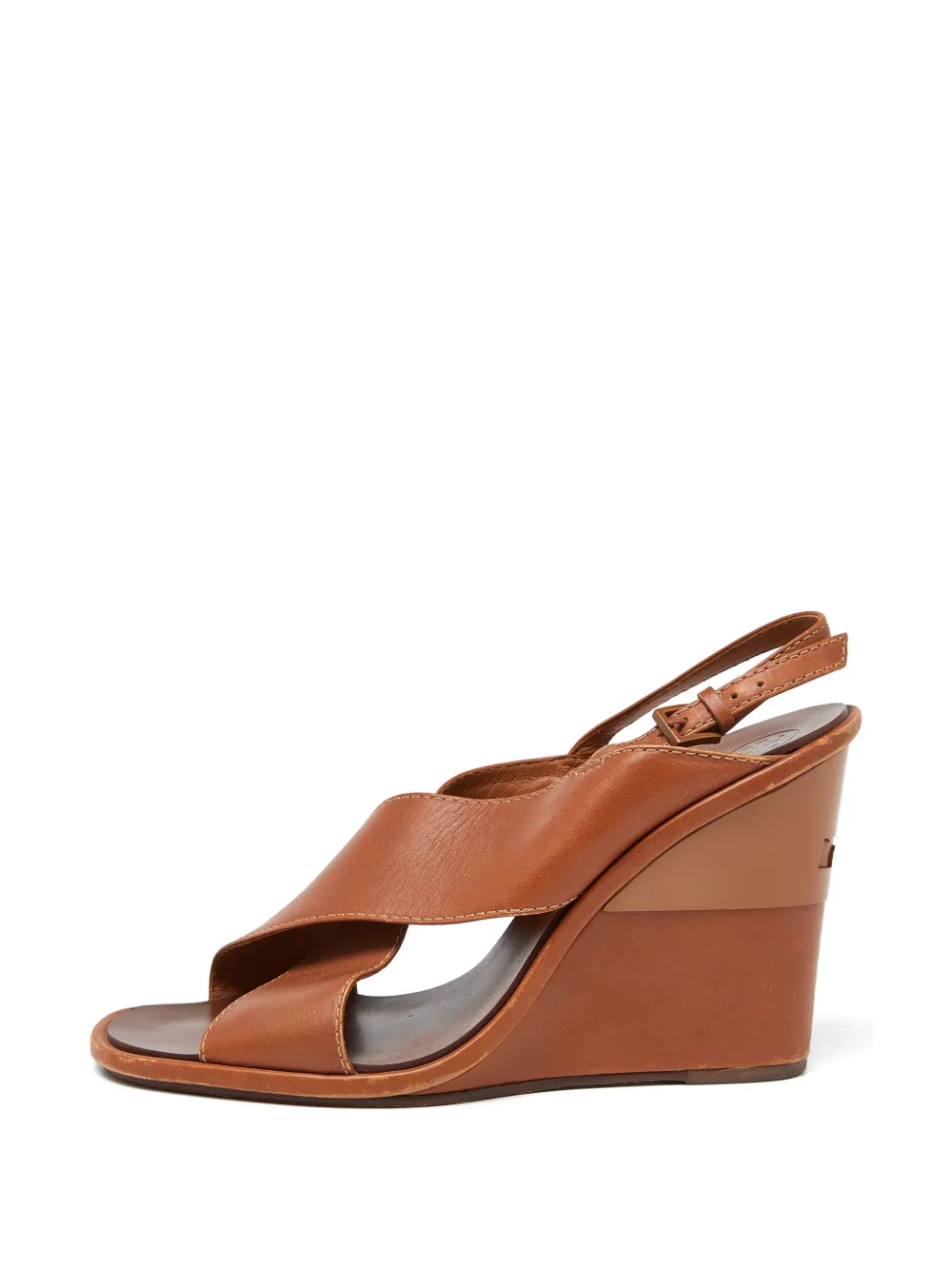 Tory Burch wedge slingback sandals - Braun
