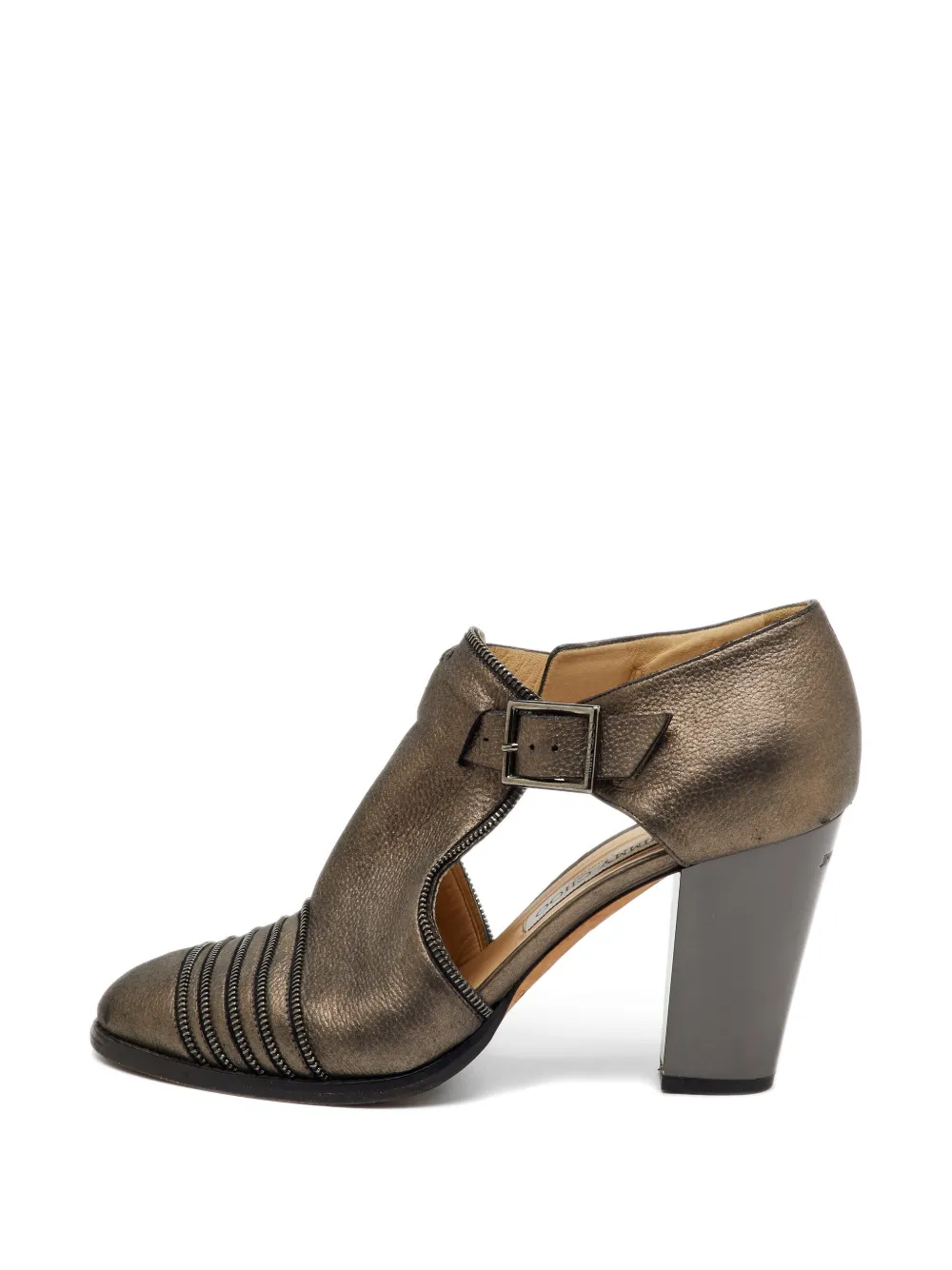 Jimmy Choo Pre-Owned zip-detail buckle-fastening pumps - Braun