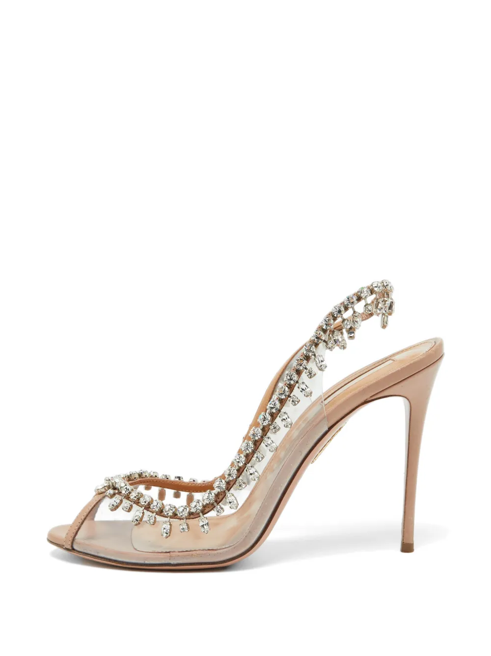 Aquazzura Temptation crystal-embellished sandals - Toni neutri