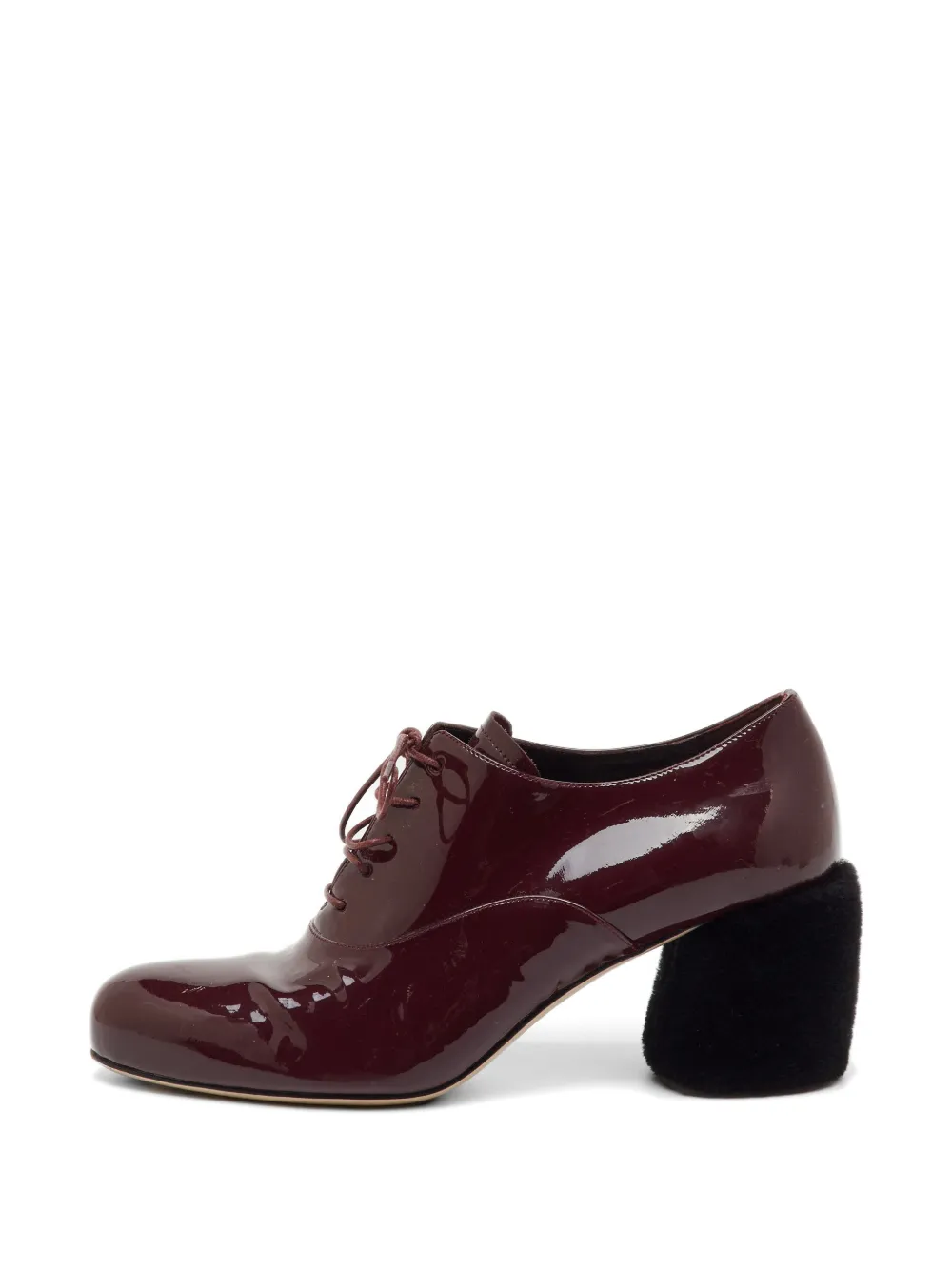 Miu Miu Pre-Owned patent leather shearling oxfords - Rot