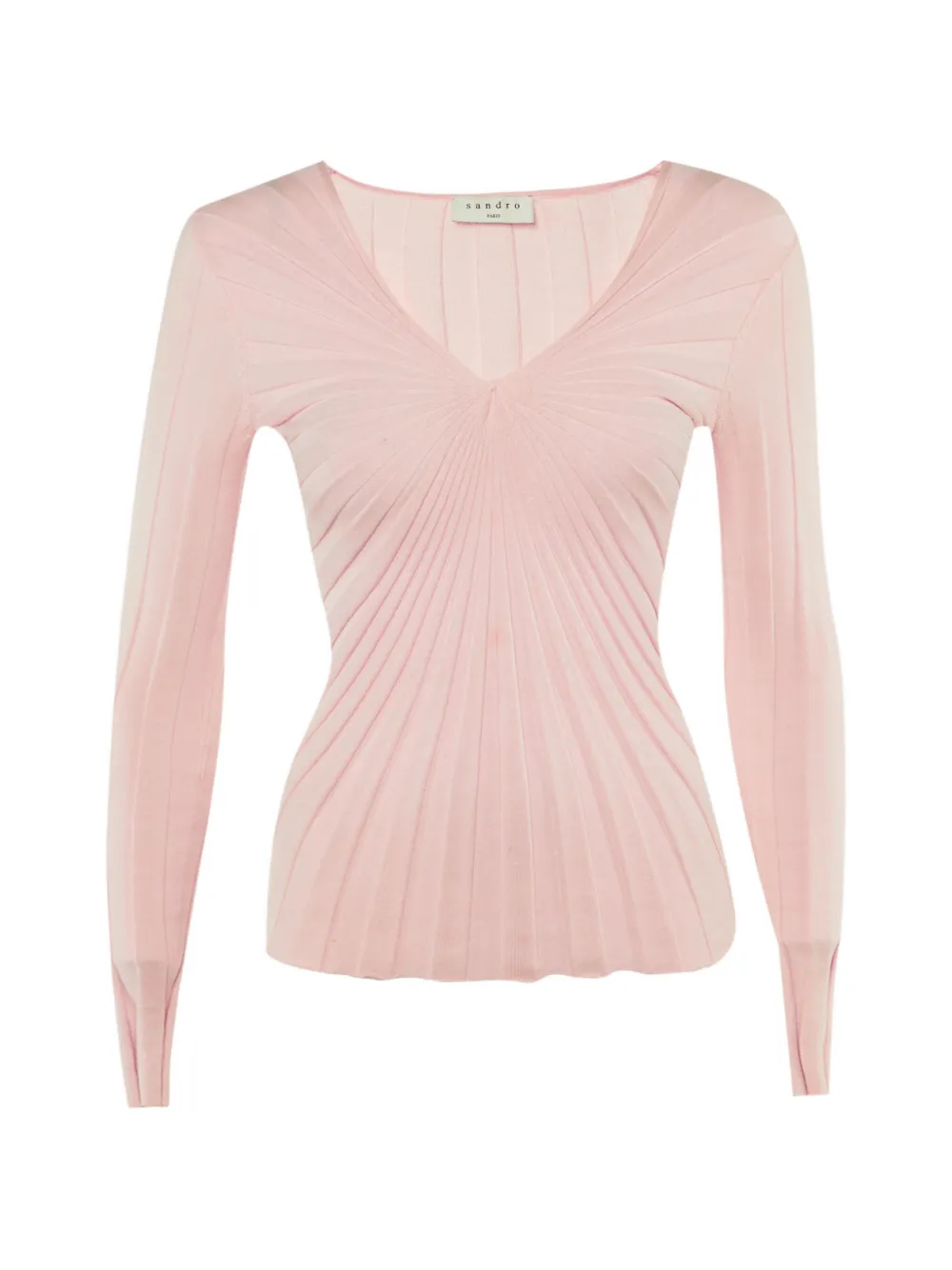 SANDRO rib-knit long-sleeve sweater - Rosa