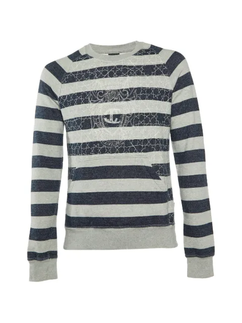 Just Cavalli Vintage striped logo-embroidered sweatshirt