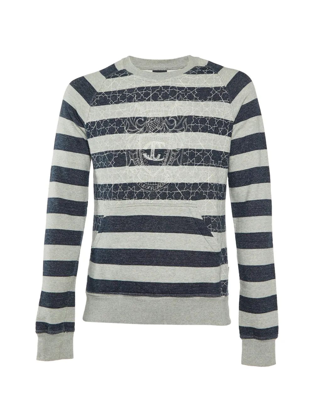 Just Cavalli Vintage sweat rayé à logo brodé - Gris Just Cavalli Vintage sweat rayé à logo brodé - Gris