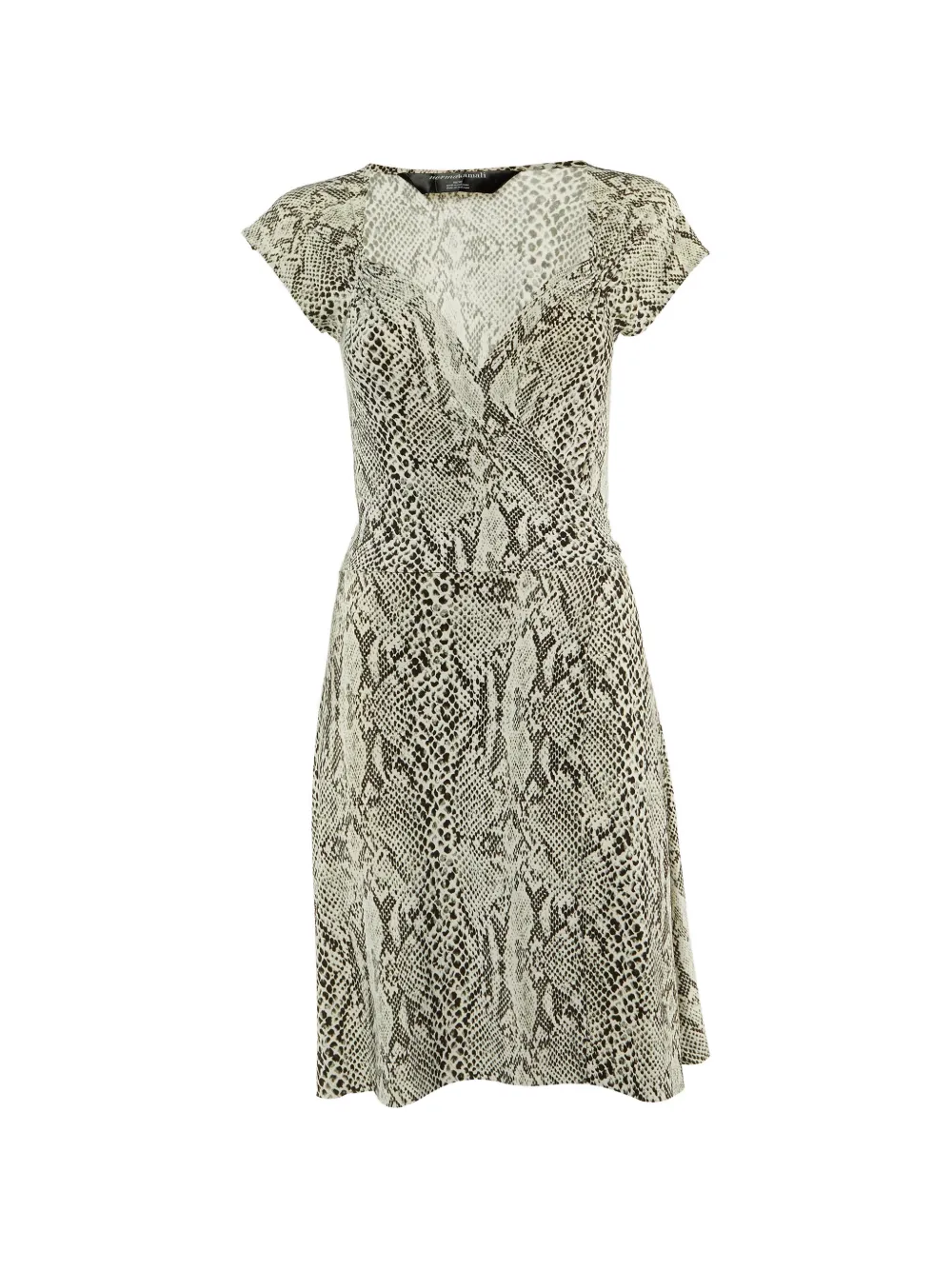 Norma Kamali Vintage robe portefeuille mi-longue à imprimé serpent - Tons neutres