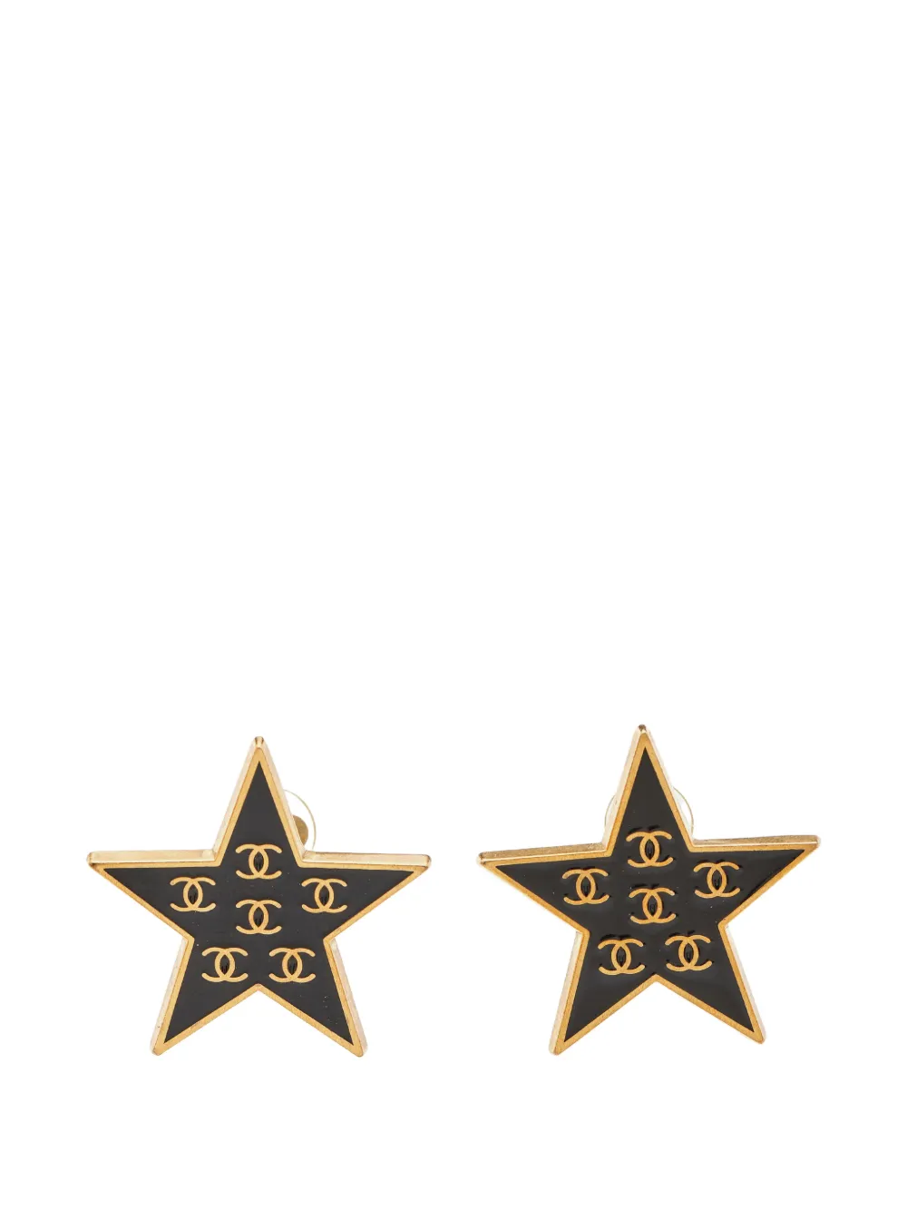 CHANEL Pre-Owned CC star clip-on earrings - Oro
