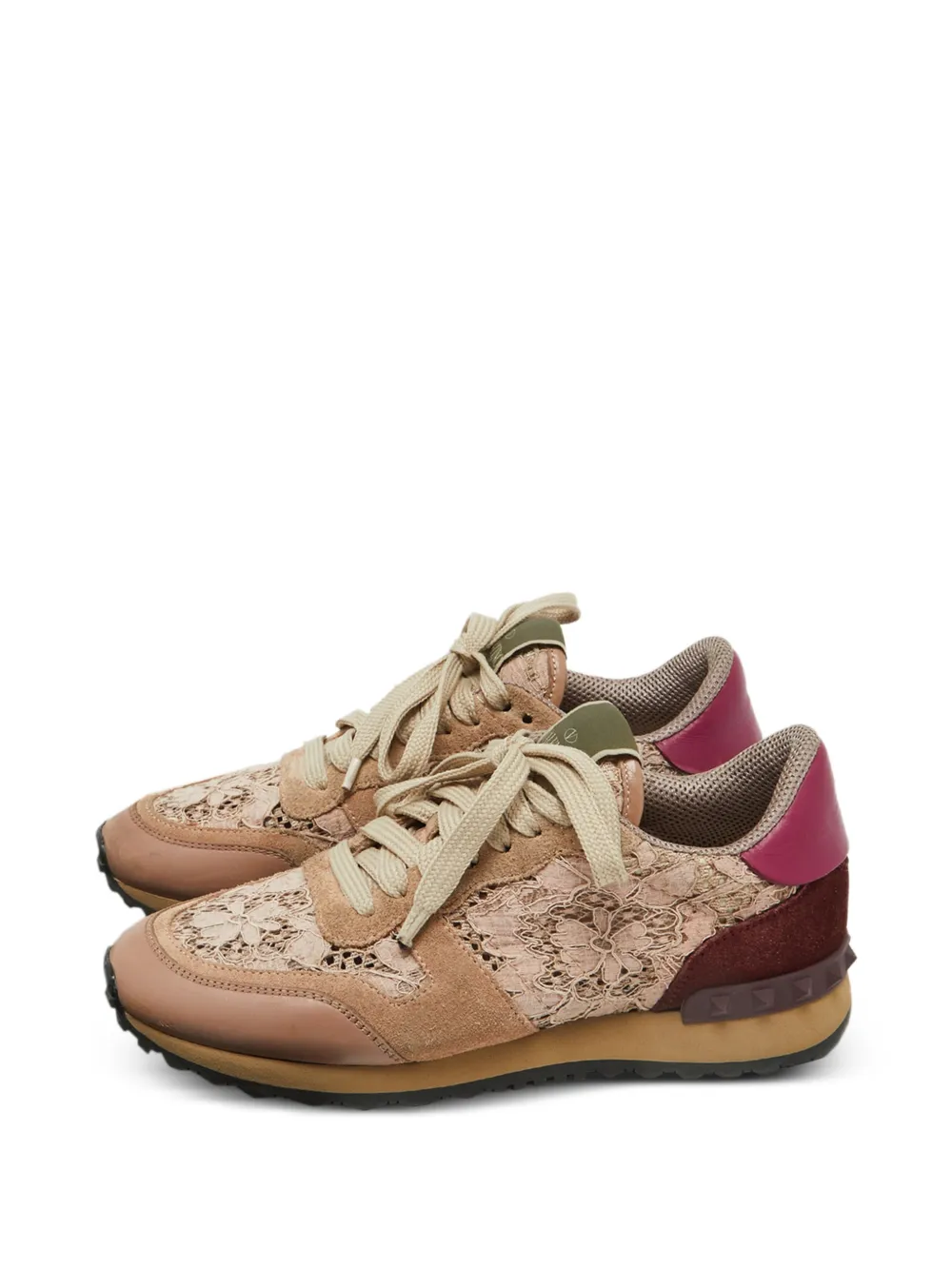 Valentino Garavani Pre-Owned Rockrunner Sneakers mit Schnürung - Nude