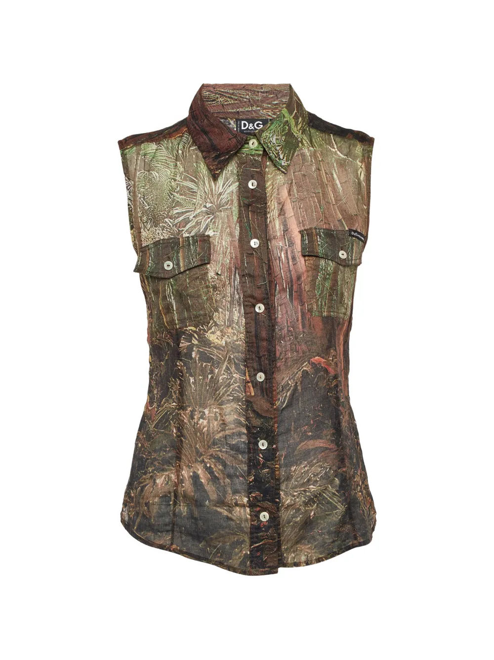 Dolce & Gabbana Pre-Owned printed sleeveless top - Marrone