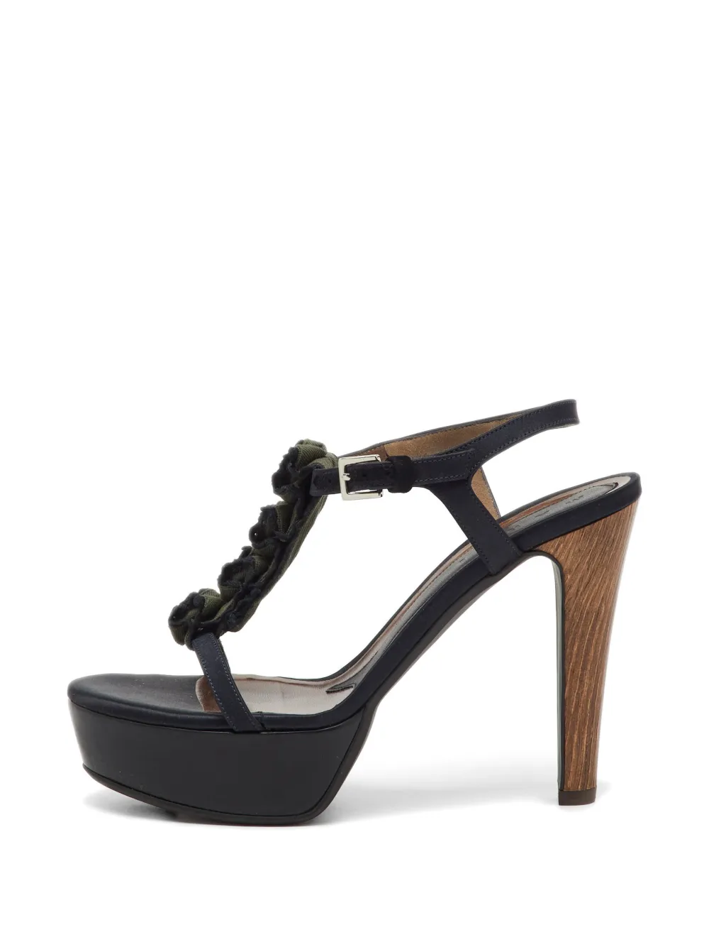 Marni Pre-Owned platform-ruffle sandals - Nero