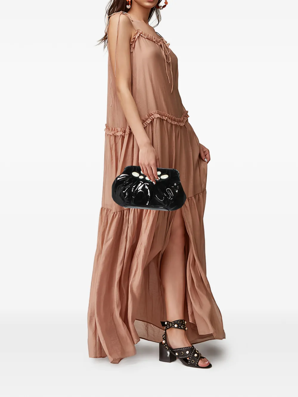 Moschino Pre-Owned patent leather clutch bag - Nero