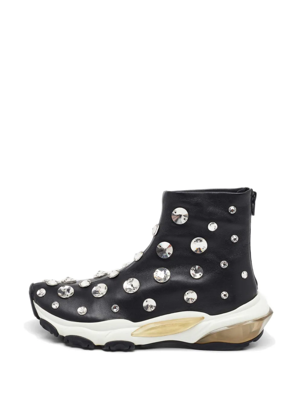 Valentino Garavani Pre-Owned crystal-embellished high-top sneakers - Nero