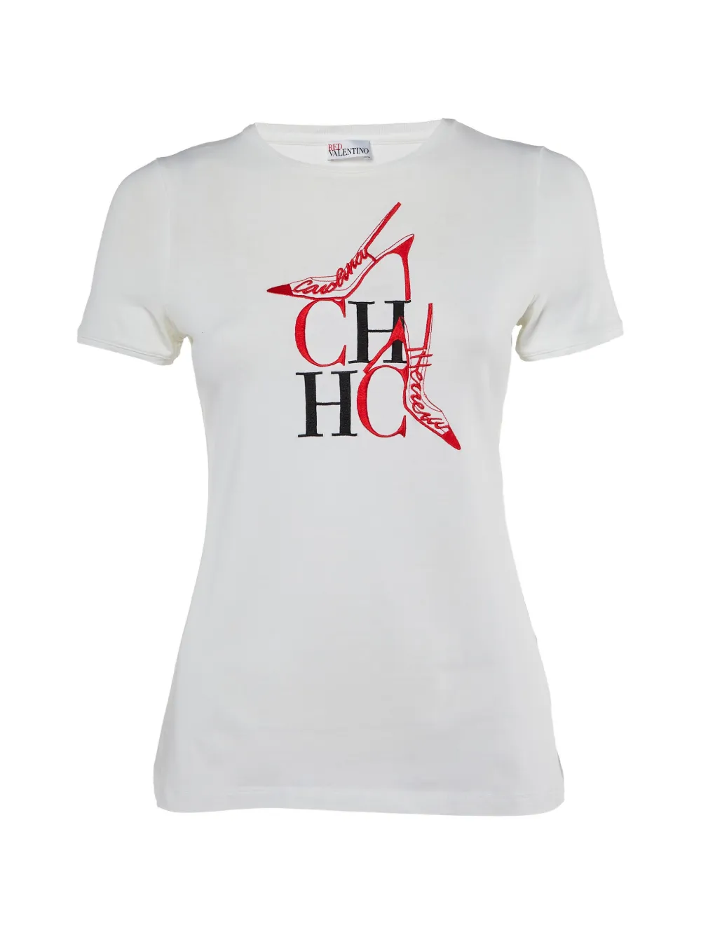 Carolina Herrera Vintage t-shirt en coton à logo brodé - Blanc Carolina Herrera Vintage t-shirt en coton à logo brodé - Blanc