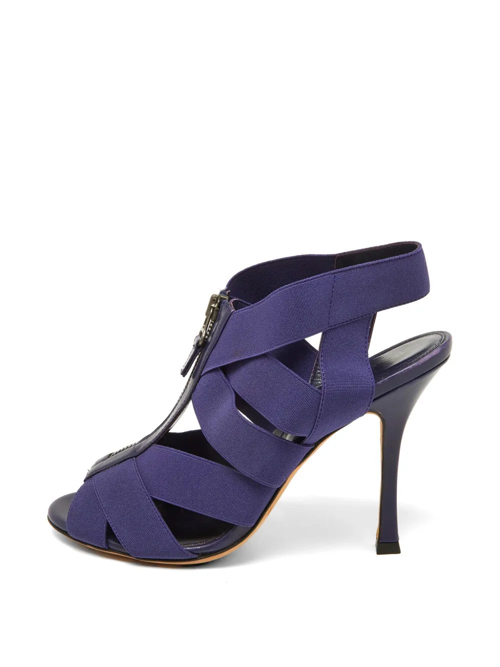 Pre-owned Sergio Rossi Elastic Strappy Sandals In Purple