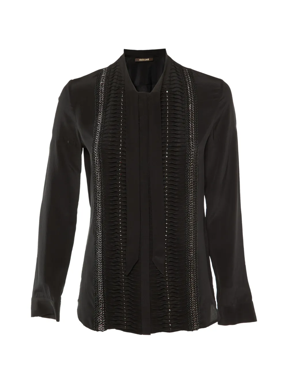 Roberto Cavalli Vintage chemise Roberto Cavalli à nouer à détail de clous - Noir