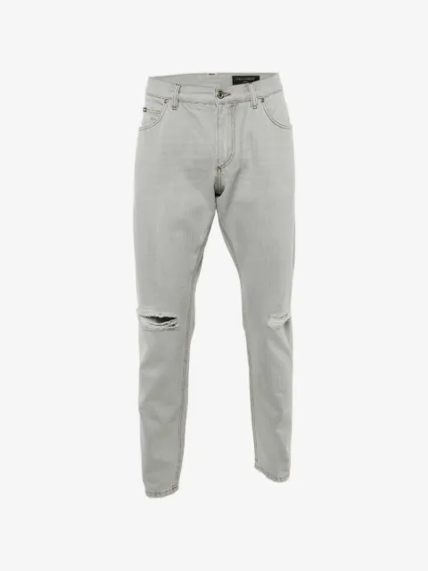 Dolce & Gabbana Pre-Owned distressed-detail logo-plaque jeans