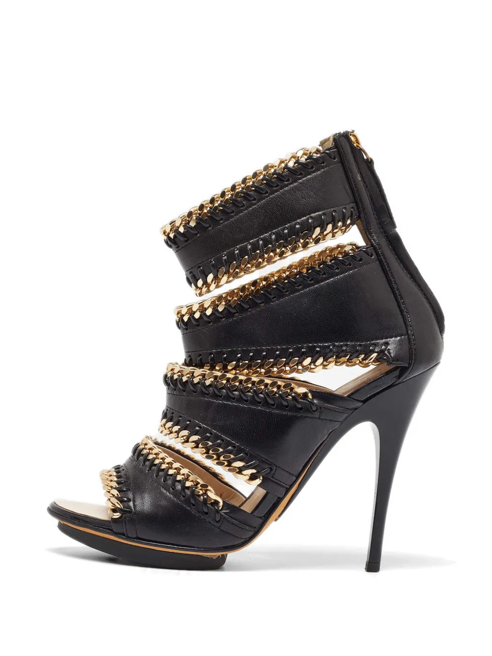 Giuseppe Zanotti Vintage chain-embellished trim cut-out sandals - Nero