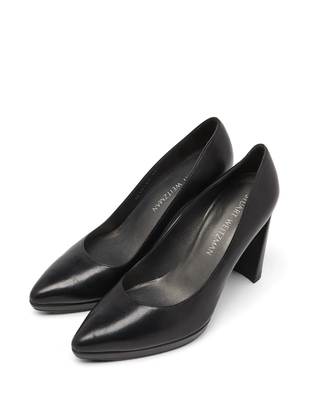 Stuart Weitzman Stuart Weitzman Black Leather Platform Pumps - Schwarz