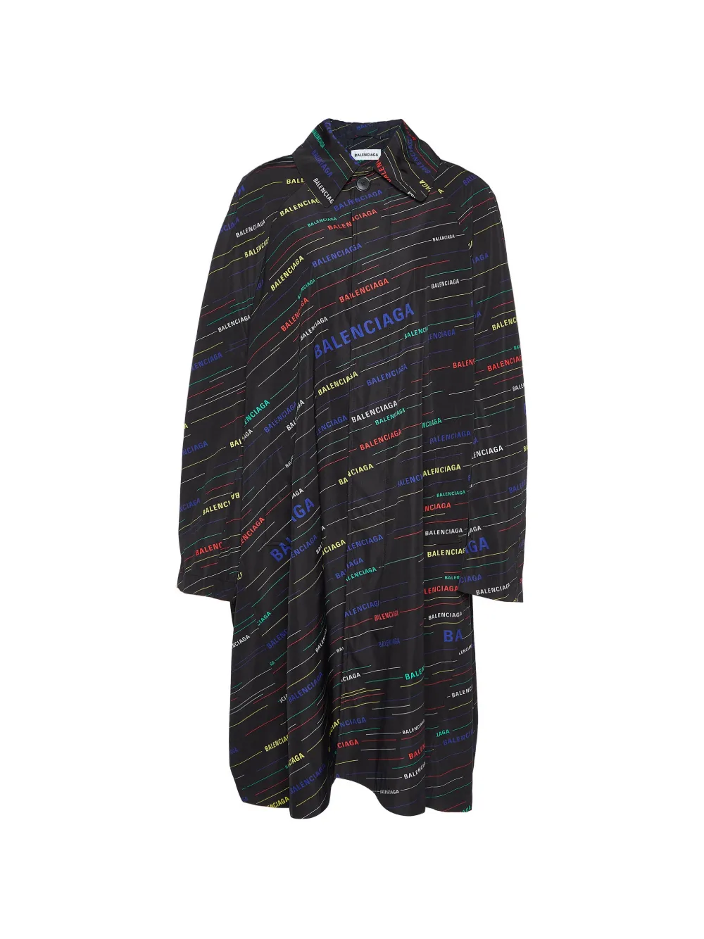 Balenciaga Pre-Owned logo-print oversized coat - Schwarz