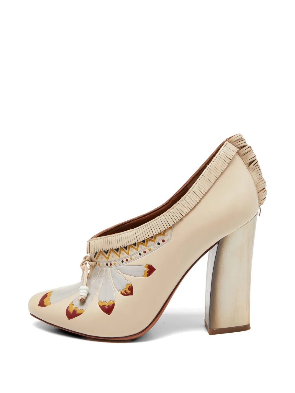 Tory Burch fringed printed ankle pumps - Toni neutri
