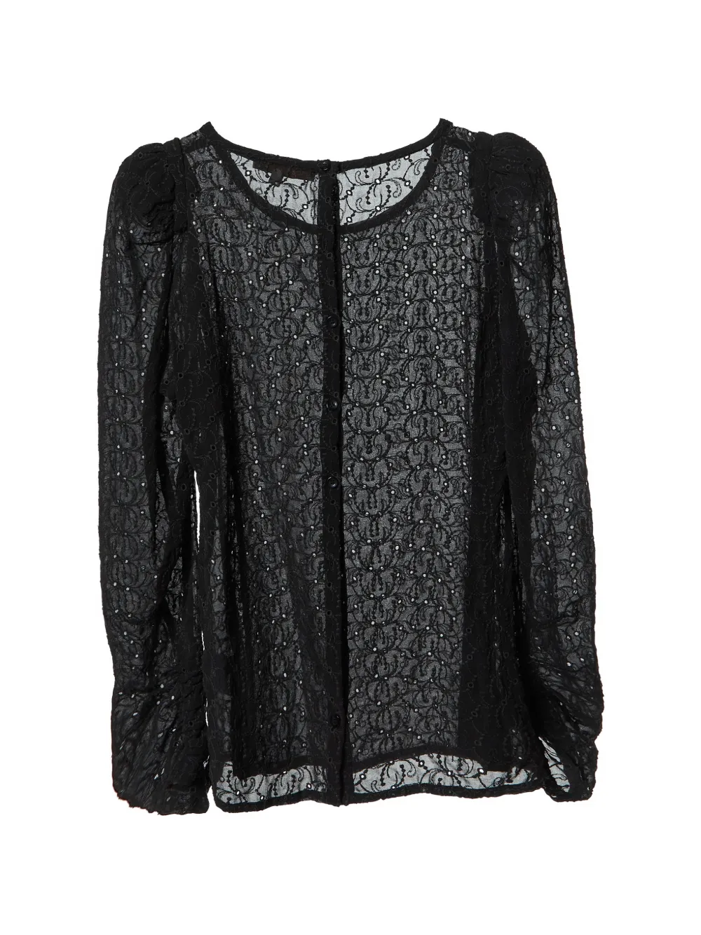 Maje embroidered crepe top - Nero