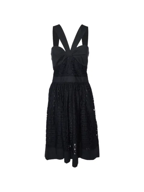 Boutique Moschino lace gathered-neck midi dress