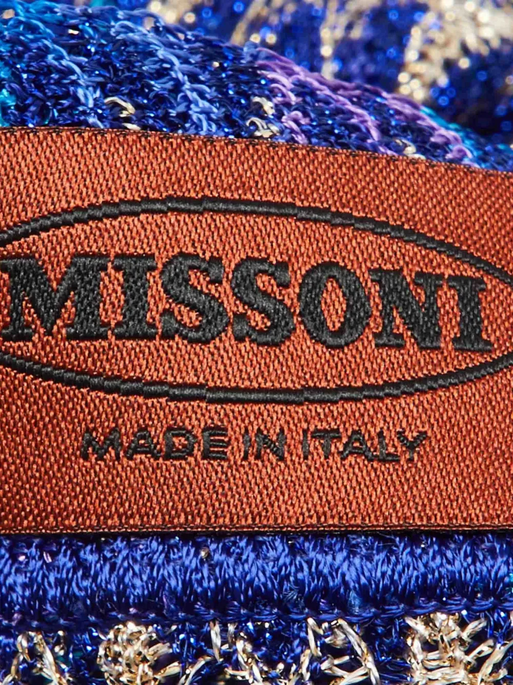 Missoni Pre-owned Lurex Knit Scarf in Blue, view 3
