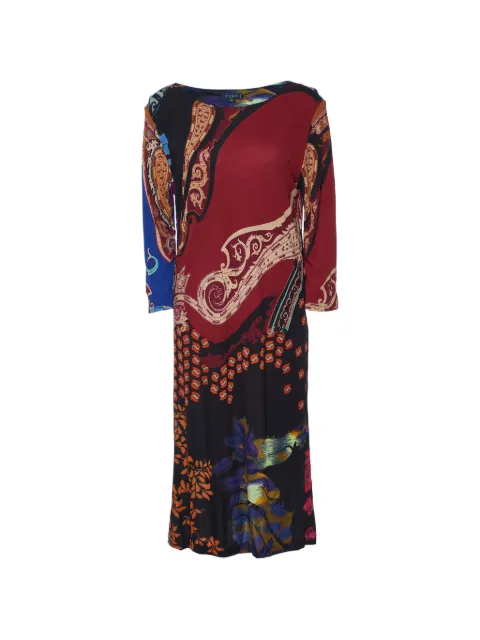 Etro Pre-Owned vestido de georgette con estampado de cachemira