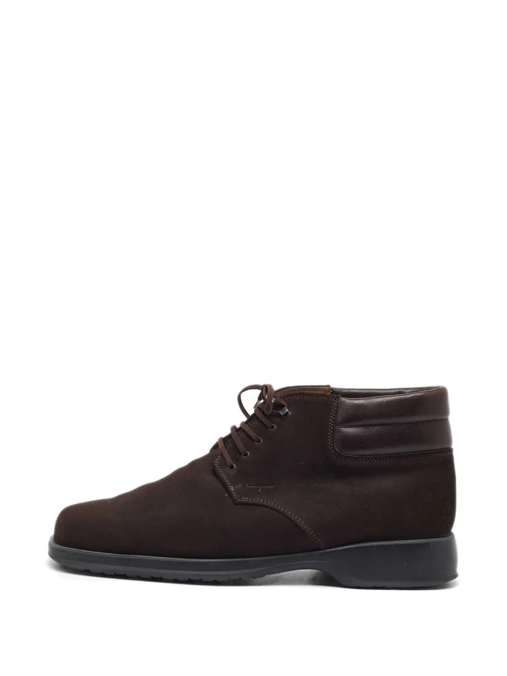 Ferragamo Pre-Owned lace-up suede sneakers - Marrone