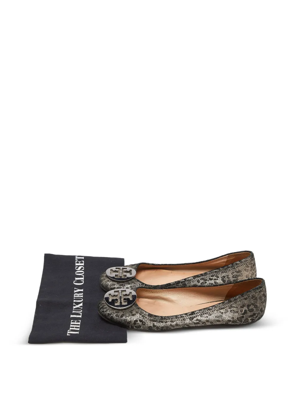Tory Burch Luisa leopard-print ballet flats - Gold