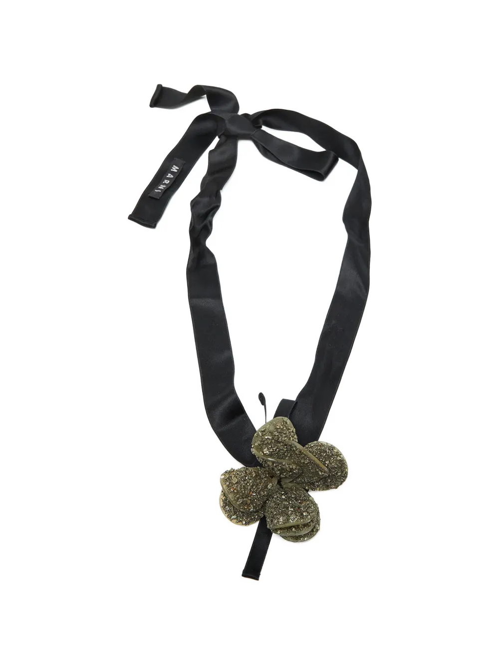 Marni Pre-Owned floral-petal ribbon choker - Schwarz