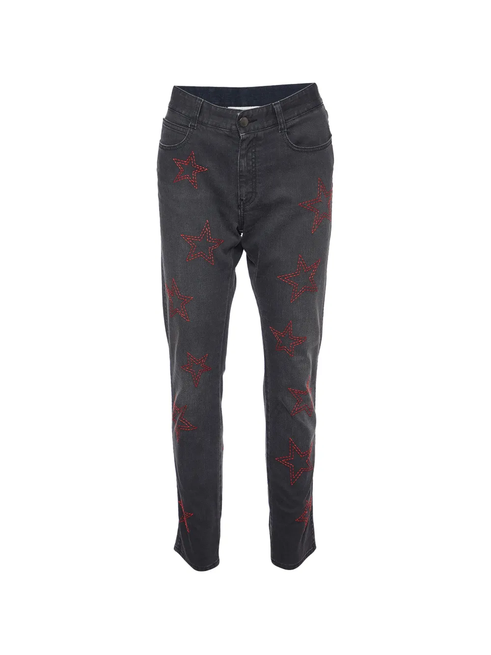 Stella McCartney Pre-Owned star-embroidered slim-fit jeans - Grigio