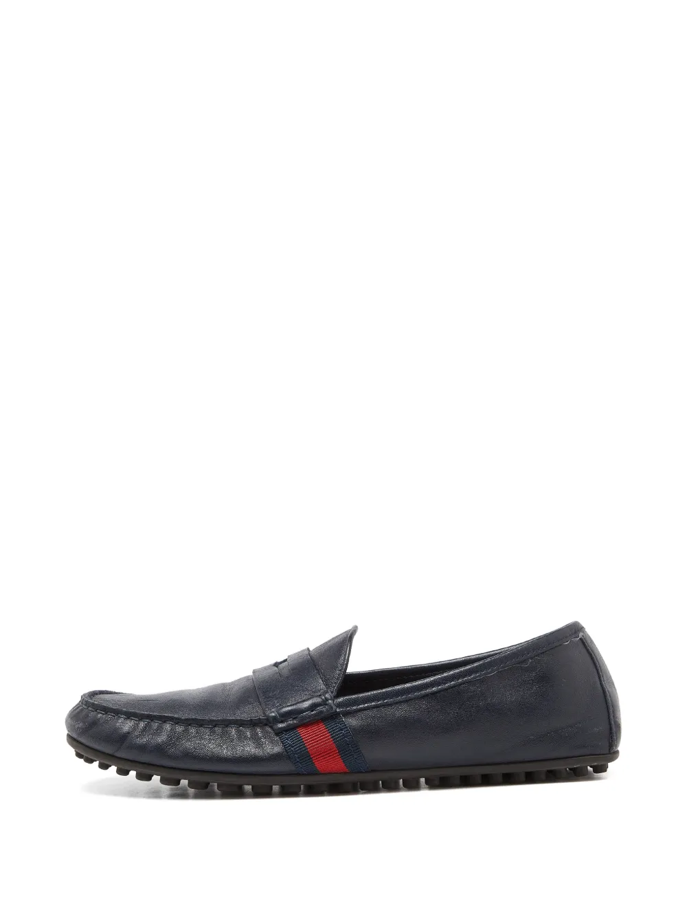 Gucci Pre-Owned Web-accent penny loafers - Blau