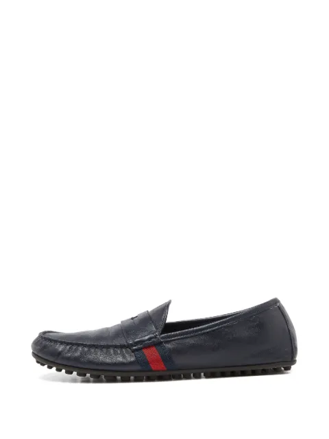 Gucci Pre-Owned Web-accent penny loafers